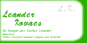 leander kovacs business card