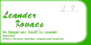 leander kovacs business card